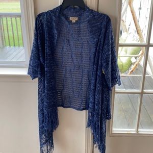 One World loose knit blue cover up. 3X NWT